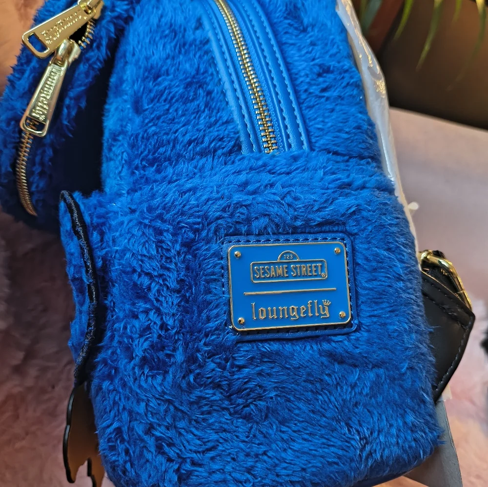 Loungefly Blue Cookie Monster Mimi back Pack Disney
